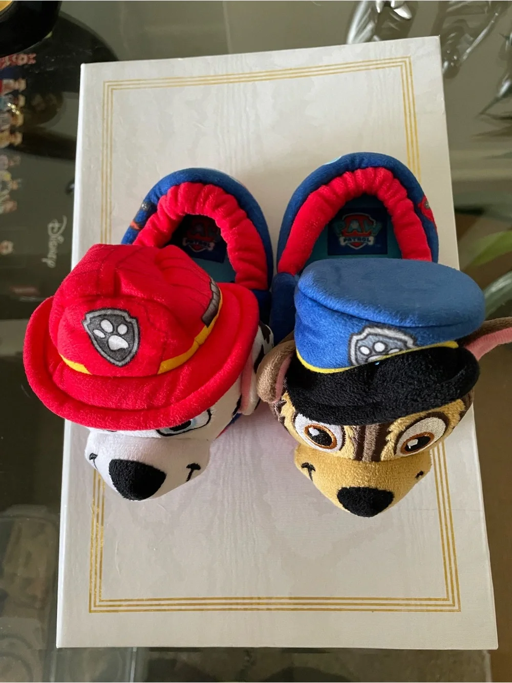 Paw Patrol Boys Slippers - Size 5-6 - Chase and Marshall
